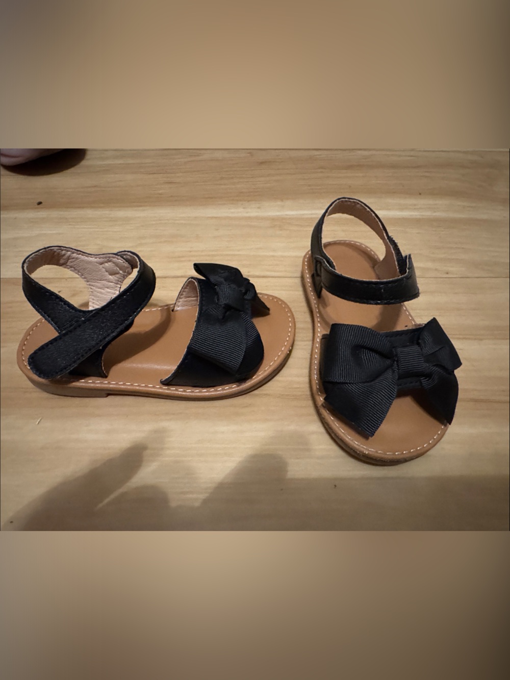 Kids Black Bow Sandals - Baby/Toddler